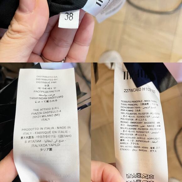 THE ATTICO Sequin Fringe Mini Dress Black Cocktail Designer Italy LBD IT 38 US 2 - Picture 13 of 16